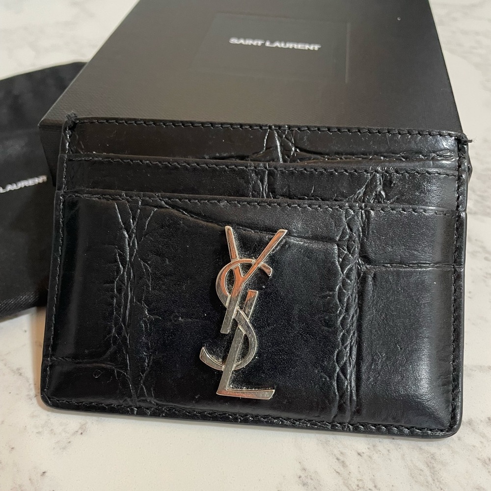 YSL Croc Card Case